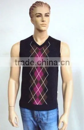 Men's Sleeveless V-neck Sweater