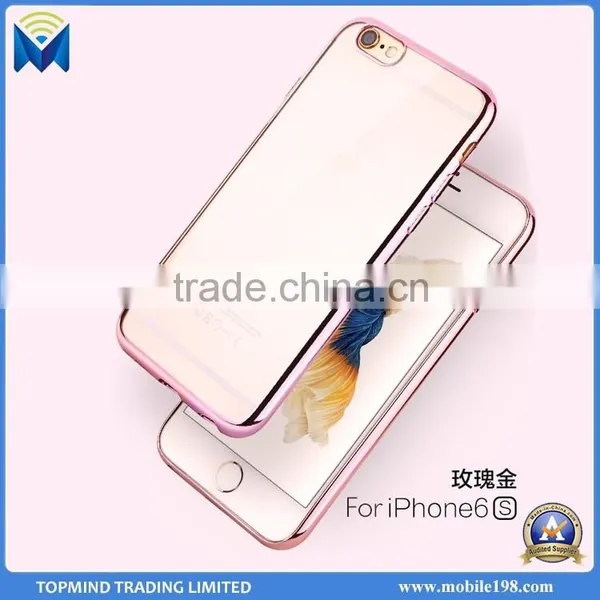 High Quality Transparent Electroplate TPU Back Case for IPhone 6plus 6s Plus 5.5inch photo-2