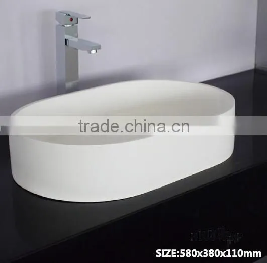 Solid Surface Freestanding Wash Hand Basin With Tap , Stone Resin Wash Basin, Wall Hung Wash Basin photo-3