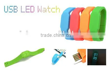 Stock 32gb Usb Flash Watch, Silicone Rubber Wristband Watch Pendrive, Silicone LED Watch Usb Drive photo-4
