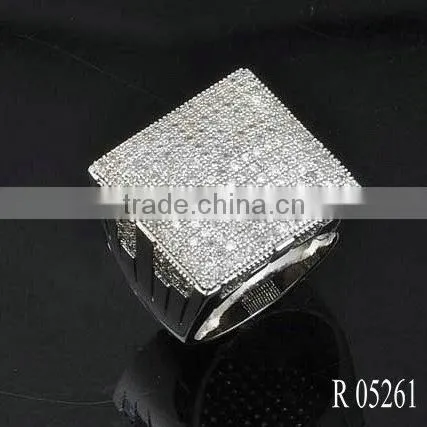 925 Silver Fashion Man Ring AAA Clear Zircon Ring With Factory Price photo-2
