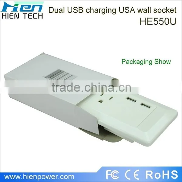 America Type USB Wall Socket 1 Gang 2 USB Ports photo-6