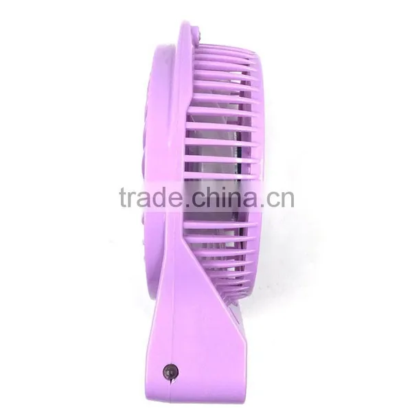 3 Speed Control Portable Purple Electric Led Mini USB Desk Fan for Student photo-3