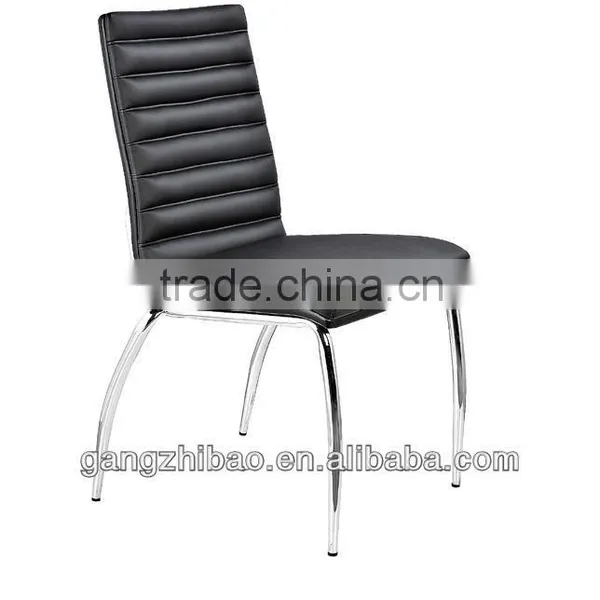 Black PU Leather Midd Back Chairs no Arms Exporter of Europe and America