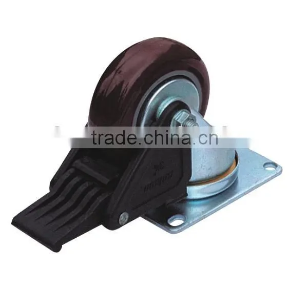 swivel caster with brake