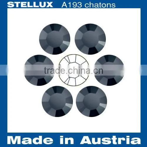 Stellux A193 Glass Point Back Rhinestones Jet Hematite