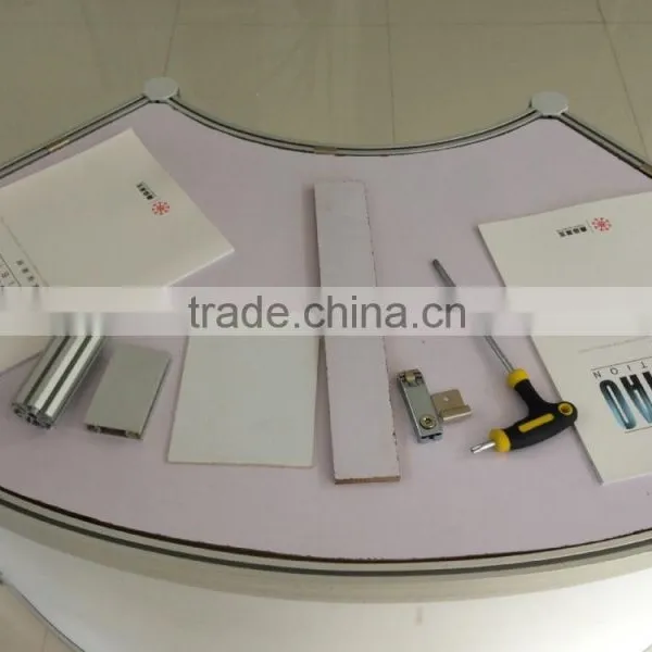 Hot Sale Aluminum Curved Solid Surface Reception Desk for Exhibition Display photo-6