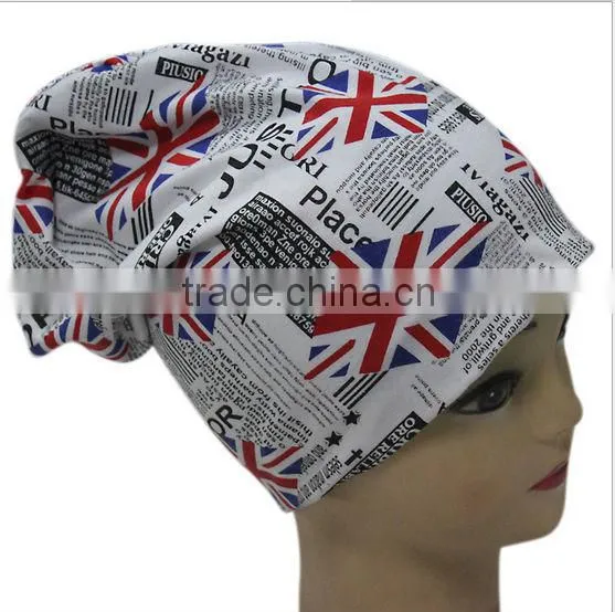Union Jack Graffiti Alphabet Hip Scarves Hats for Men and Women Sport Caps