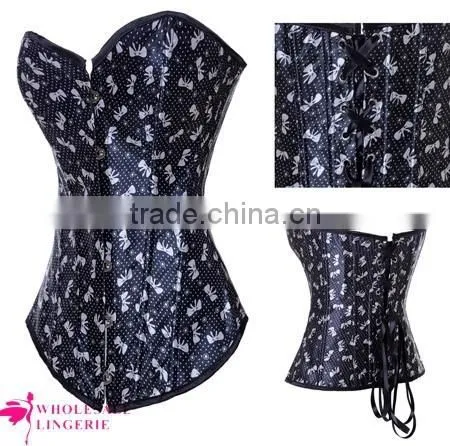 2015 Hot Selling Steel Boned Underbust Corset Bustier Latex Waist Cincher photo-6