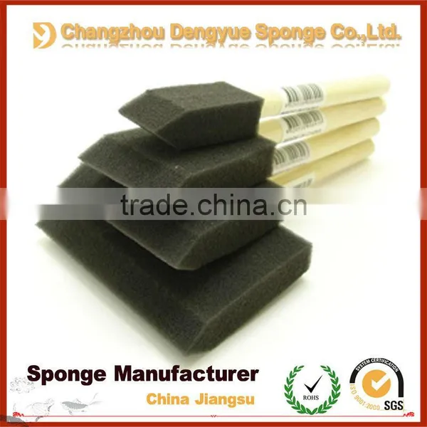 Open Cell Soft Sponge Head Flexible Durable Oil Painting Yellow Color Paint Foam Roller Brush photo-5