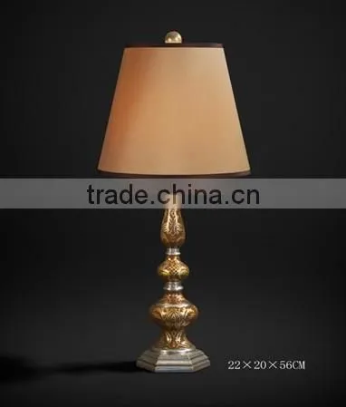 Antique Wood Carved Vase Shaped Table Lamp With Shade, Wooden Desk Lamp Painting With Sexy Leopard, Home Decorative Art & Crafts photo-3