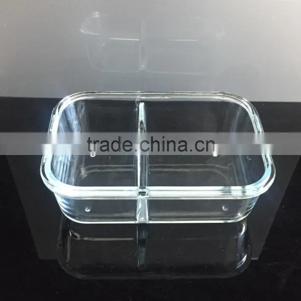 1L Hi-borosilicate Square Glass School Bento Lunch Box Leakproof photo-3
