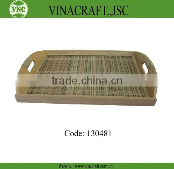 Antique Bamboo Tray With Two Sub photo-6