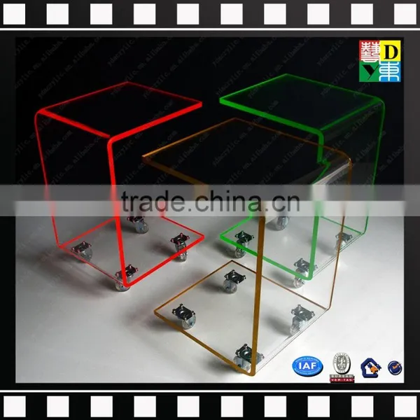 Clear Acrylic Serving Cart Glass Moving Trolley From Shenzhen Yidong photo-3