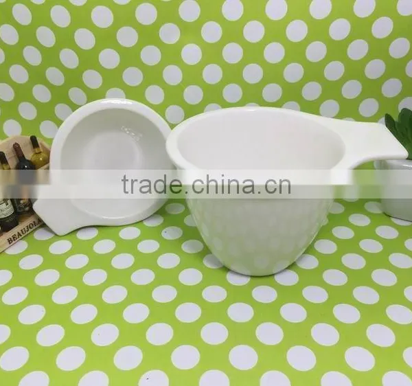 Stocked Popular White Ceramic Bowl Ceramic Dished With Single Handles photo-3