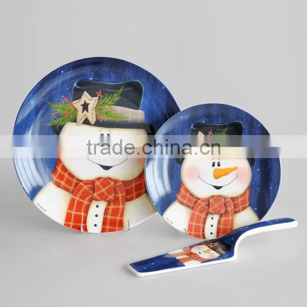 12" Ceramic Cake Plate With Shovel , Porcelain With Decal photo-4