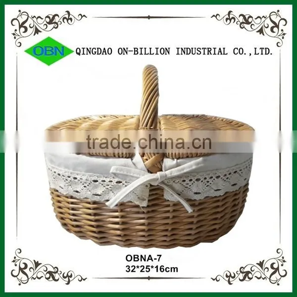 Cheap Empty Wicker Oval Picnic Basket photo-2