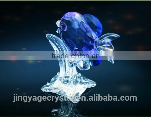 Purple Handmade Crystal Fish With a Base as Crystal Gifts for 15th Wedding Anniversary photo-3