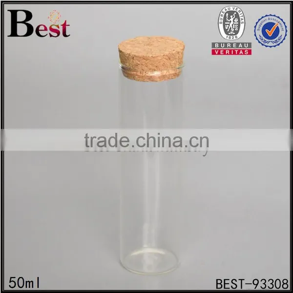 50ml 100ml 300ml Clear Empty Glass Bottle With Cork Good Quality Screen Printing Wholesale Manufacturer photo-3