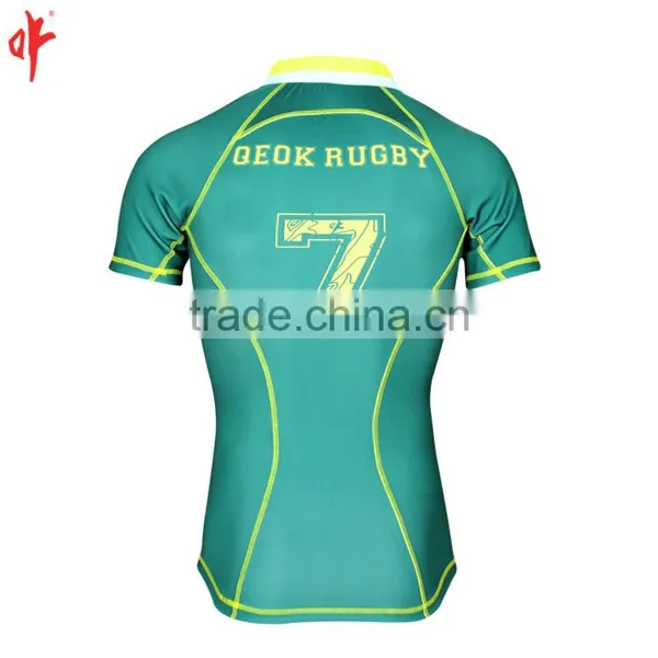 Heat Transfer Uniforms, Green Live Style,Custom Rugby Jerseys photo-3