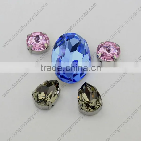 Oval Shaped Crystal Fancy Stones With Claw Setting for Dresses photo-2