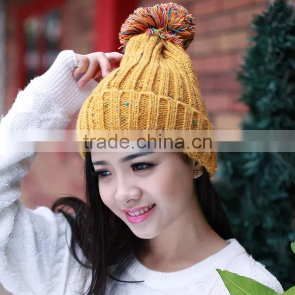 2016 New Fashion Winter Warm Soft Double Layer Knitted Ladies Hats Majored Factory photo-2