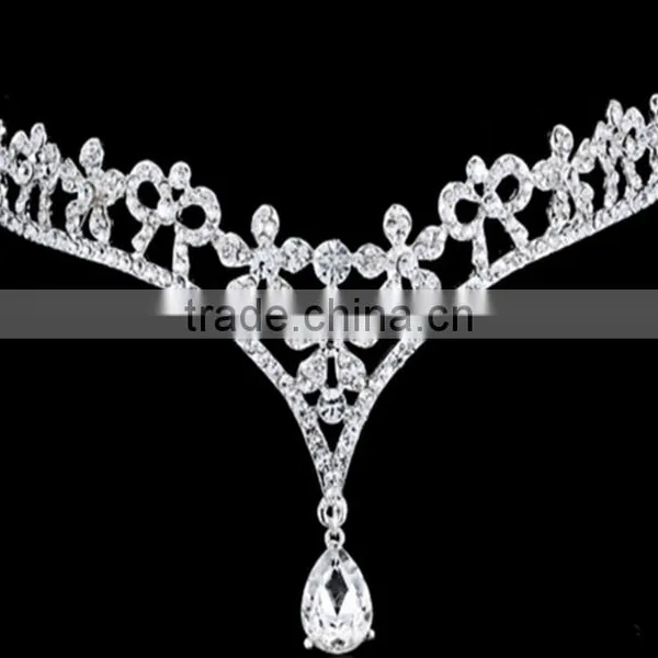 Rhinstone Necklace Earrings Costume Jewelry Set Unique Bridal Wedding Jewelry Set For Girls photo-5