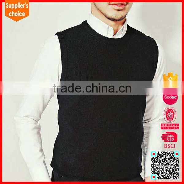 Hot Selling Merino Sheep Wool Vest Round Neck Vest Knitting Pattern photo-2