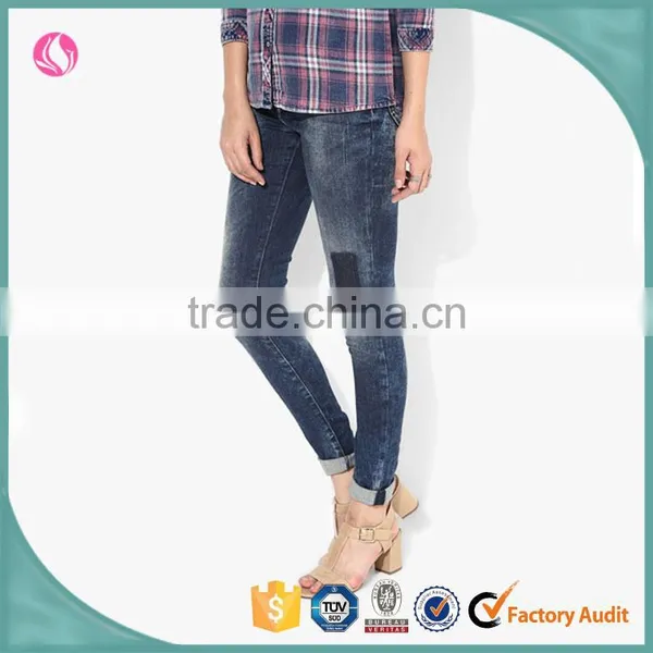 Ladies Latest Jeans Women Denim Fabric Custom Box Jean Trousers photo-2
