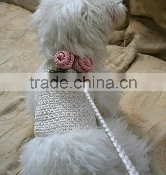 Small Dog Crochet Harness Vest With Handnade Matching Leash photo-3