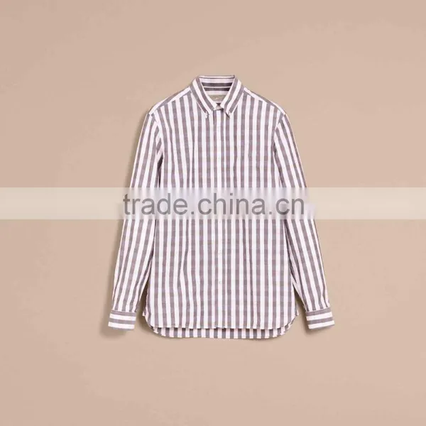 Graceful Euro Style Stripped Casual Custom Cotton Shirt for Handsome Men photo-3