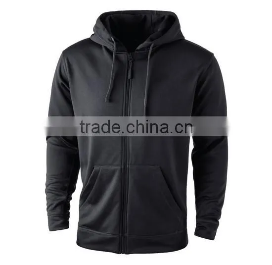 OEM Hot Sale Custom100% Polyester Thick Drawstring Zipper-up Plain Hoodies photo-2
