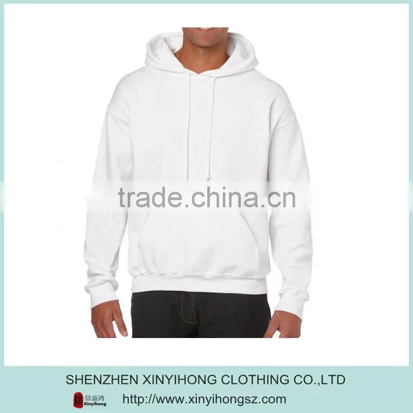 White Color Pure Cotton Comfortable Material Mens Hoodies Custom Embroidered Logo