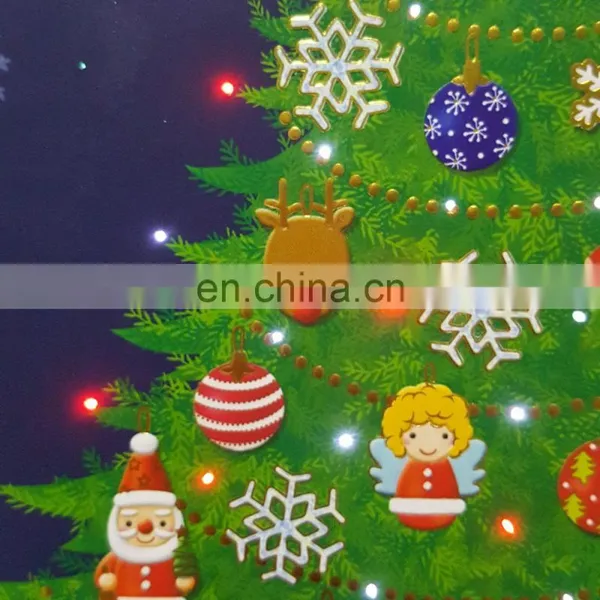 Hot Cake Coloring Flashing Led Musical Merry Christmas Greeting Card photo-5