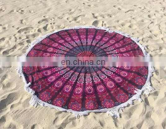 Pink Boho Roundie - Beach and Picnic Blanket photo-2