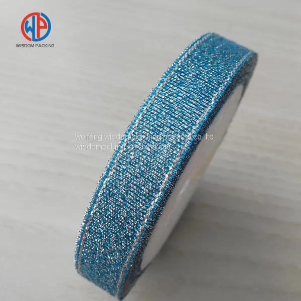 Wholesale Gold/sliver Metallic Polyester Glitter Ribbon photo-4