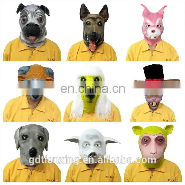 Fashion Funny Natural Klipdas Rabbit Party Colorful Latex Rubber Full Head Masks photo-4