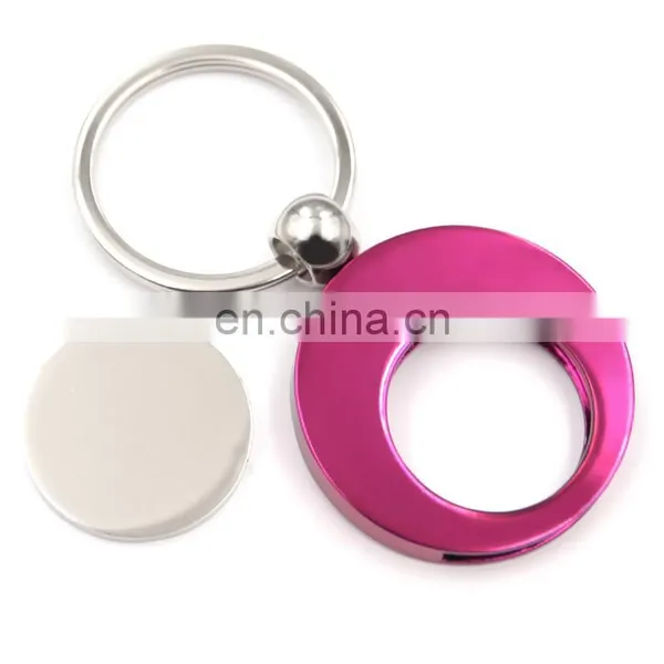 2018 Special Design Your Own Colorful With Round Coin Holder Trolley Coin Keyring photo-5