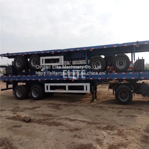 12.5m Container Semi Trailer 40ft 2 Axle Flatbed Trailer for Sale Low Price photo-4