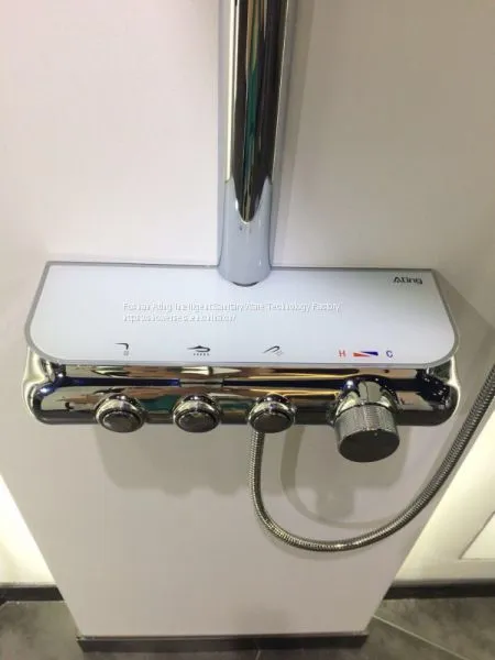 AT-P005 Shower Systems With Platform Round Top Shower With Hand Shower Water Outlet Aluminum Alloy Platform photo-2