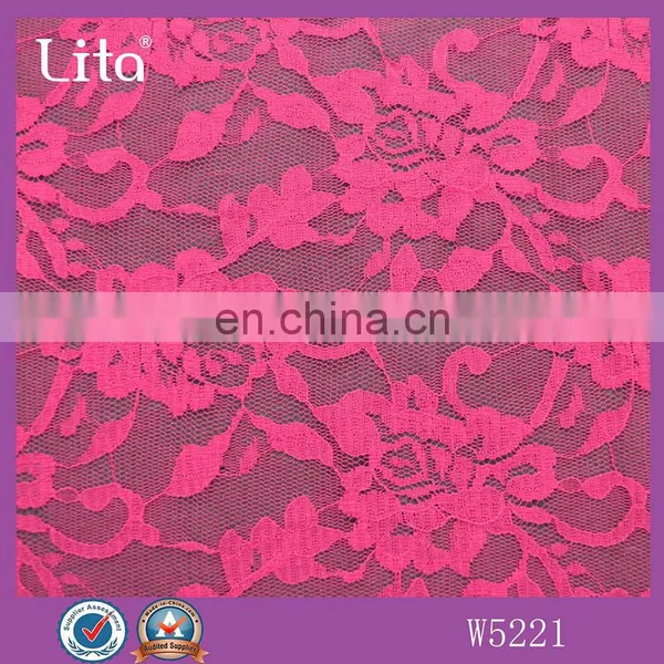 100% Nylon Floral Lace Fabric Clothing Material photo-2