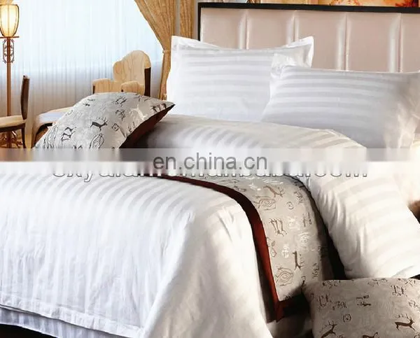 China Supplier 100% Cotton Stripe/Satin/Jacquard/Plain Hotel Bed Sheet Cotton photo-2