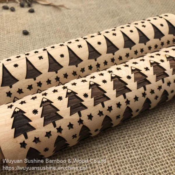 Rolling Pin,Made of Beech Wood,with Laser Printing photo-3