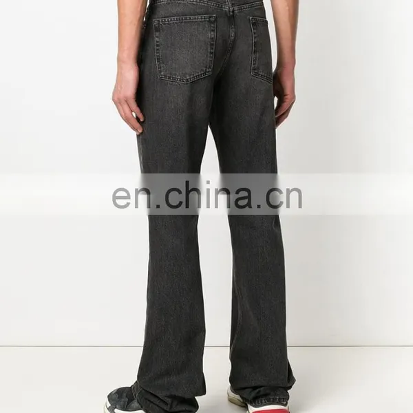 DiZNEW Custom Blank Black Boot Cut Denim Jeans For Men photo-5