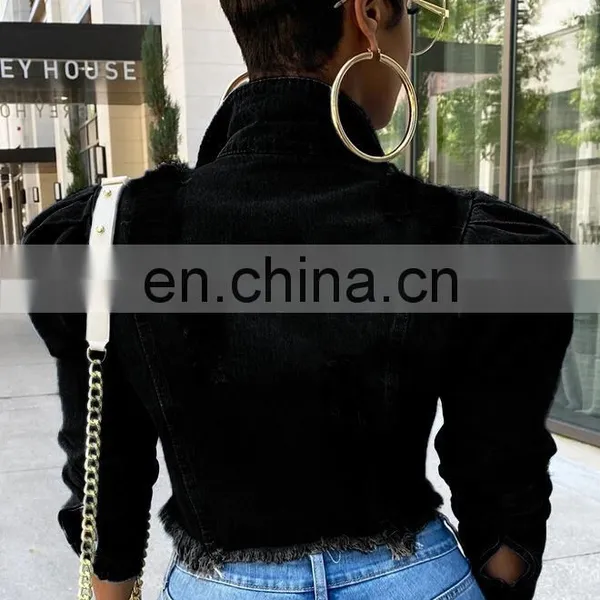 Women Short Denim Jackets Autumn Female Holes Coat Plus Size Casual Street Hollow-Out Jean Outerwears photo-6