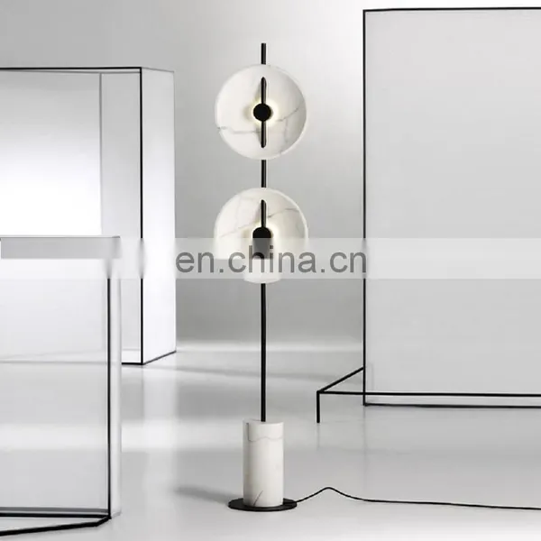 Modern Creative Standing Lighting White Marble Art Floor Lamp For Living Room Hotel photo-2