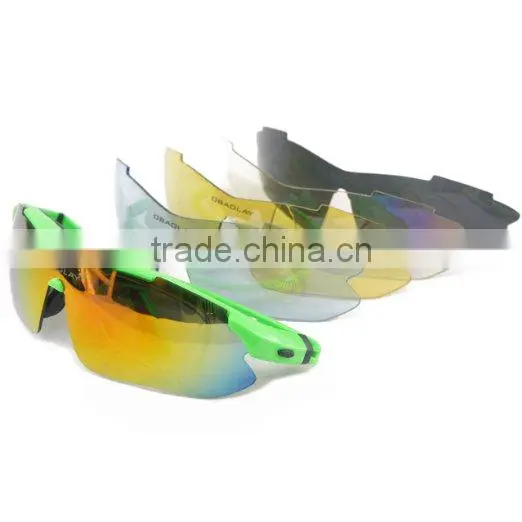 Green Frame Outdoor Hunting Golf Fishing Hiking Sport Riding Skiing Uv400 Polarized Sunglasses Glasses 5 Lenses Case photo-4