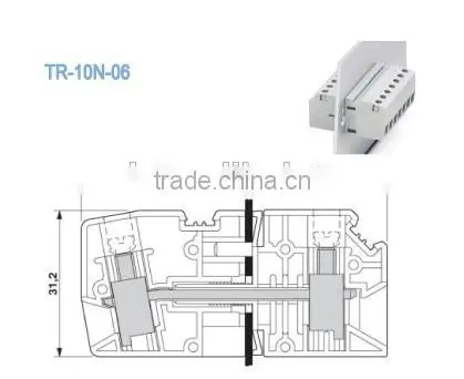 Termin Block 30.0mm Single Deck Feed-Through Terminal Block Connector 600V photo-2