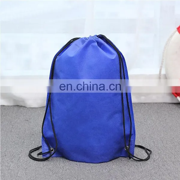 Wholesale Eco Friendly Promotional Recyclable Drawstring 210D Polyester Drawstring Gym Bag Backpack With Custom Logo Printed photo-5