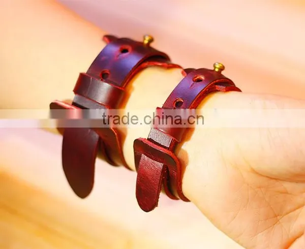 New High Quality Exotic Handmade Crazy Horse Leather Bangle Unisex Genuine Leather Bangles Cowhide Leather Bracelet photo-4